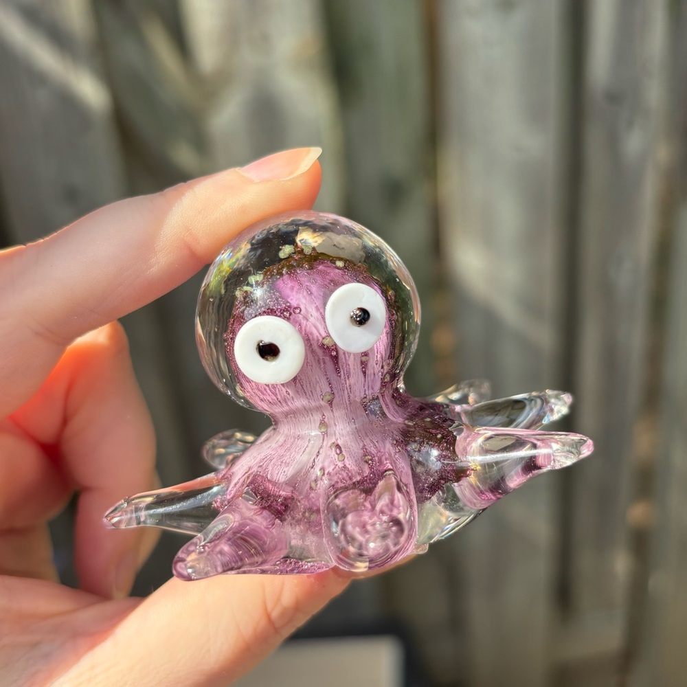 Dynasty Gallery Small Blown Glass Purple Octopus Trinket